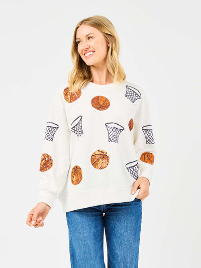 Sarah Sweatshirt | Sequin Basketballs