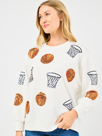 Sarah Sweatshirt | Sequin Basketballs