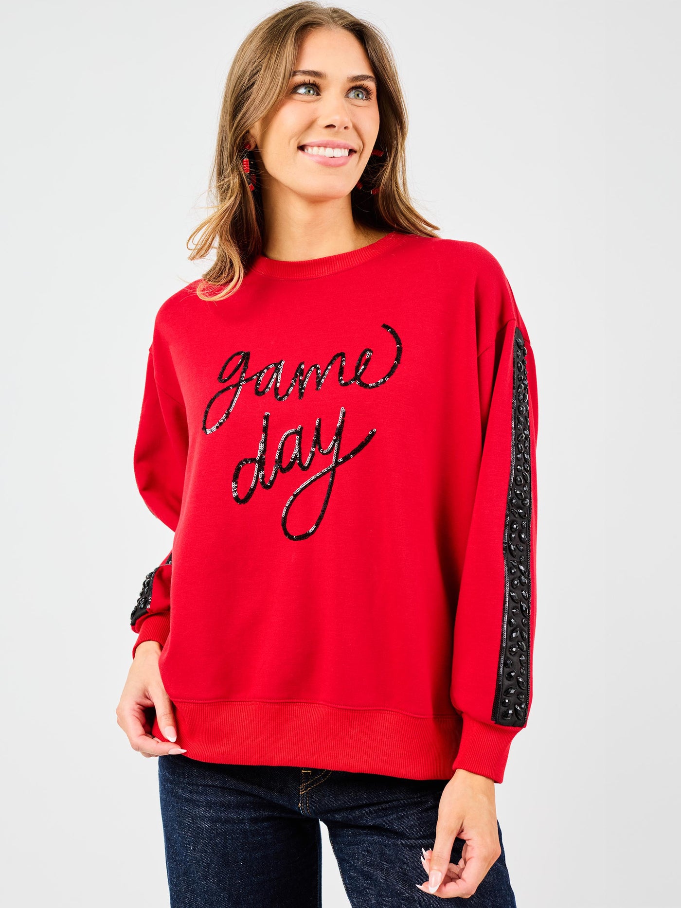 Sarah Sweatshirt | Gameday Red + Black