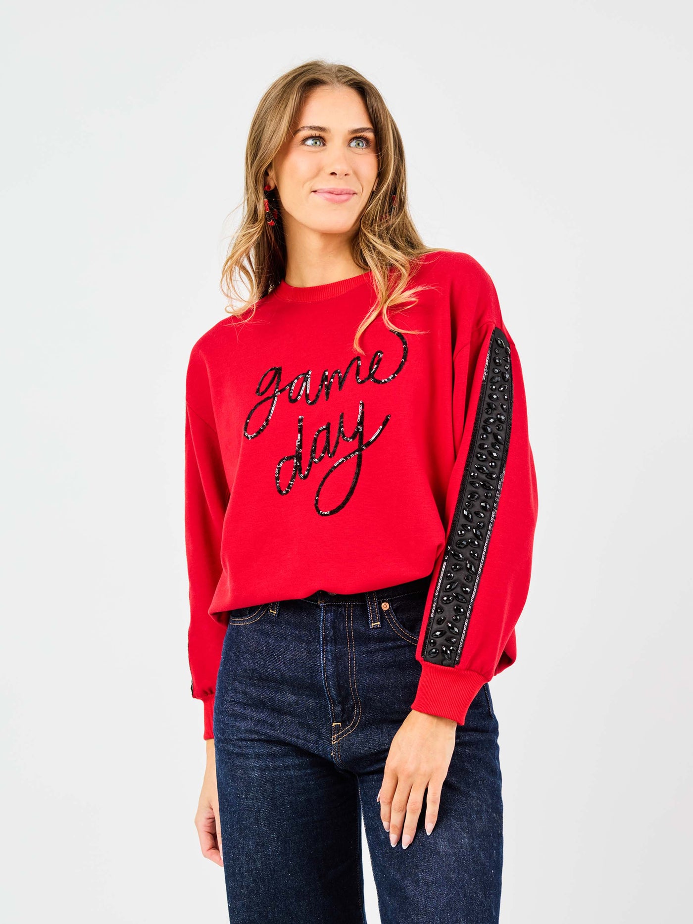 Sarah Sweatshirt | Gameday Red + Black