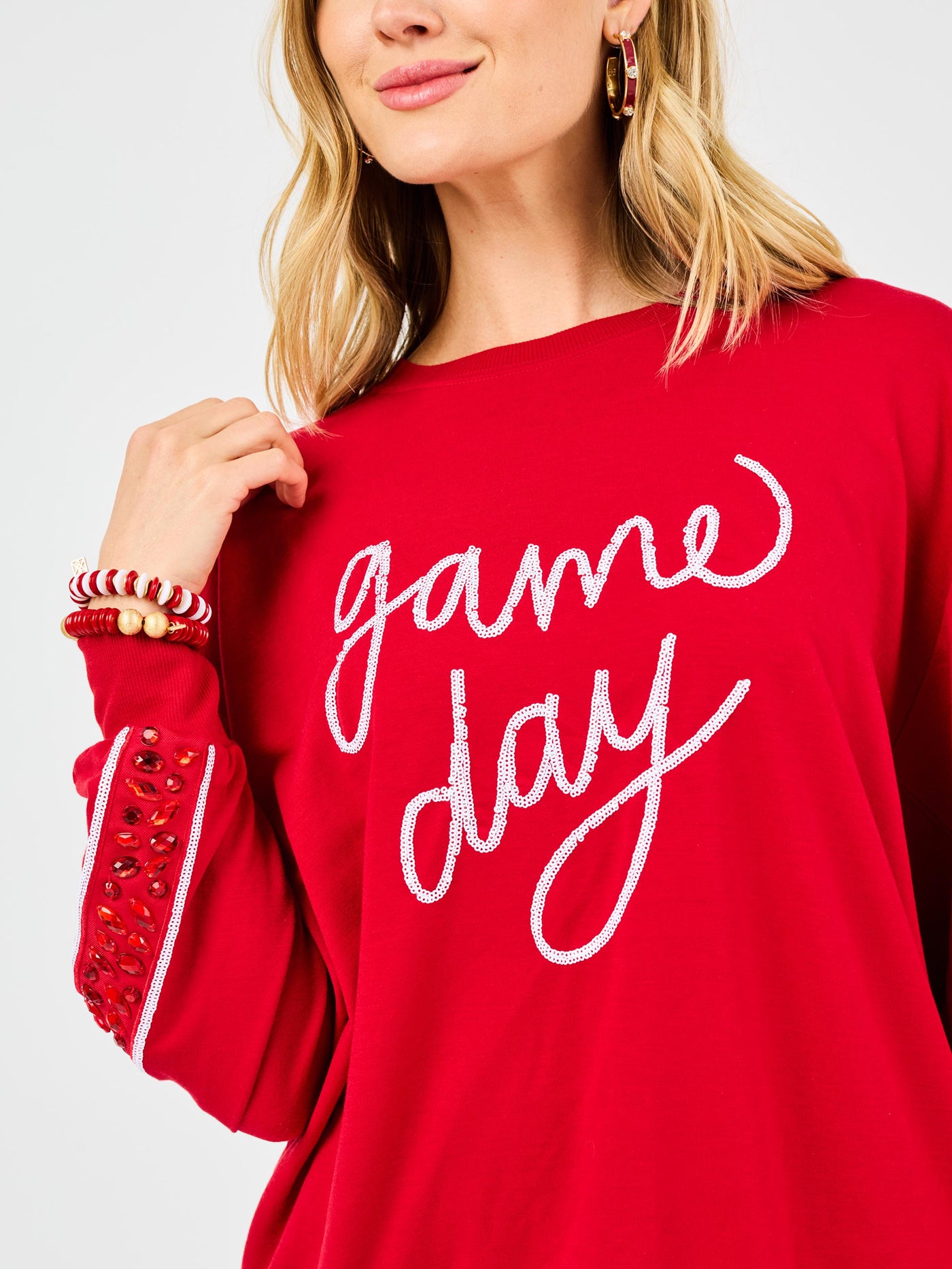 Sarah Sweatshirt | Gameday Crimson + White