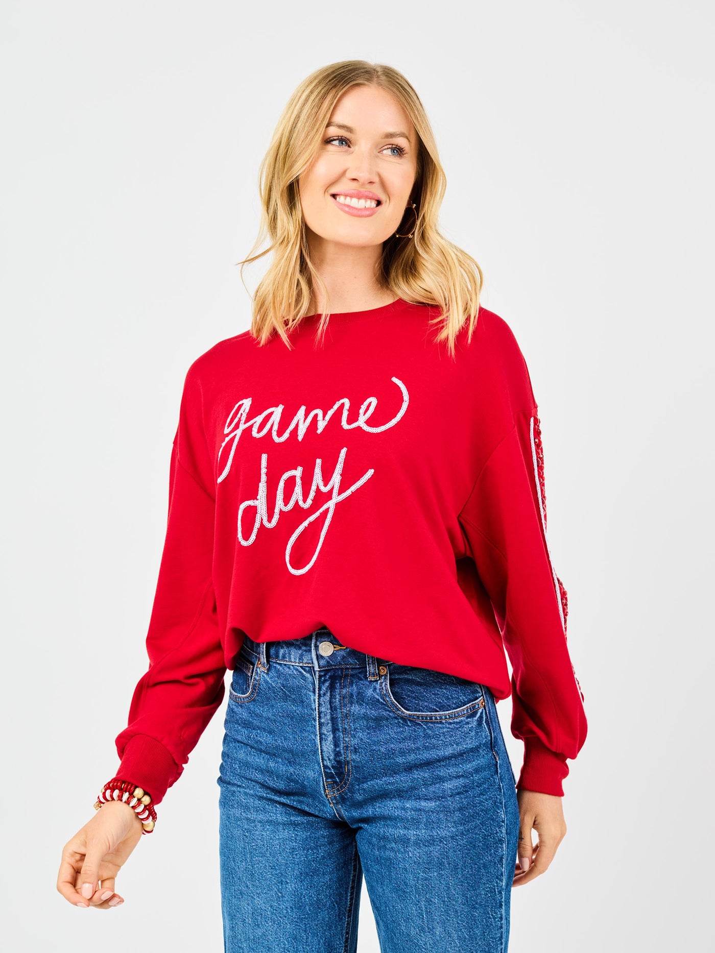 Sarah Sweatshirt | Gameday Crimson + White