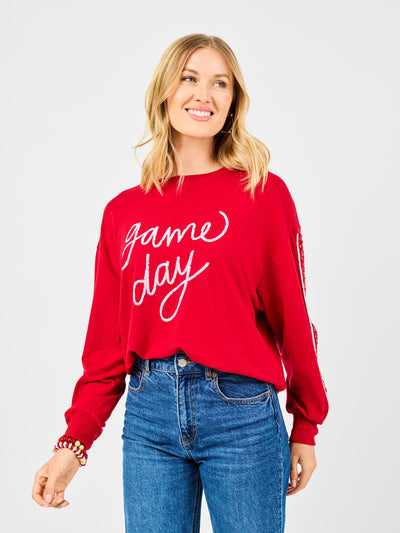 Sarah Sweatshirt | Gameday Crimson + White