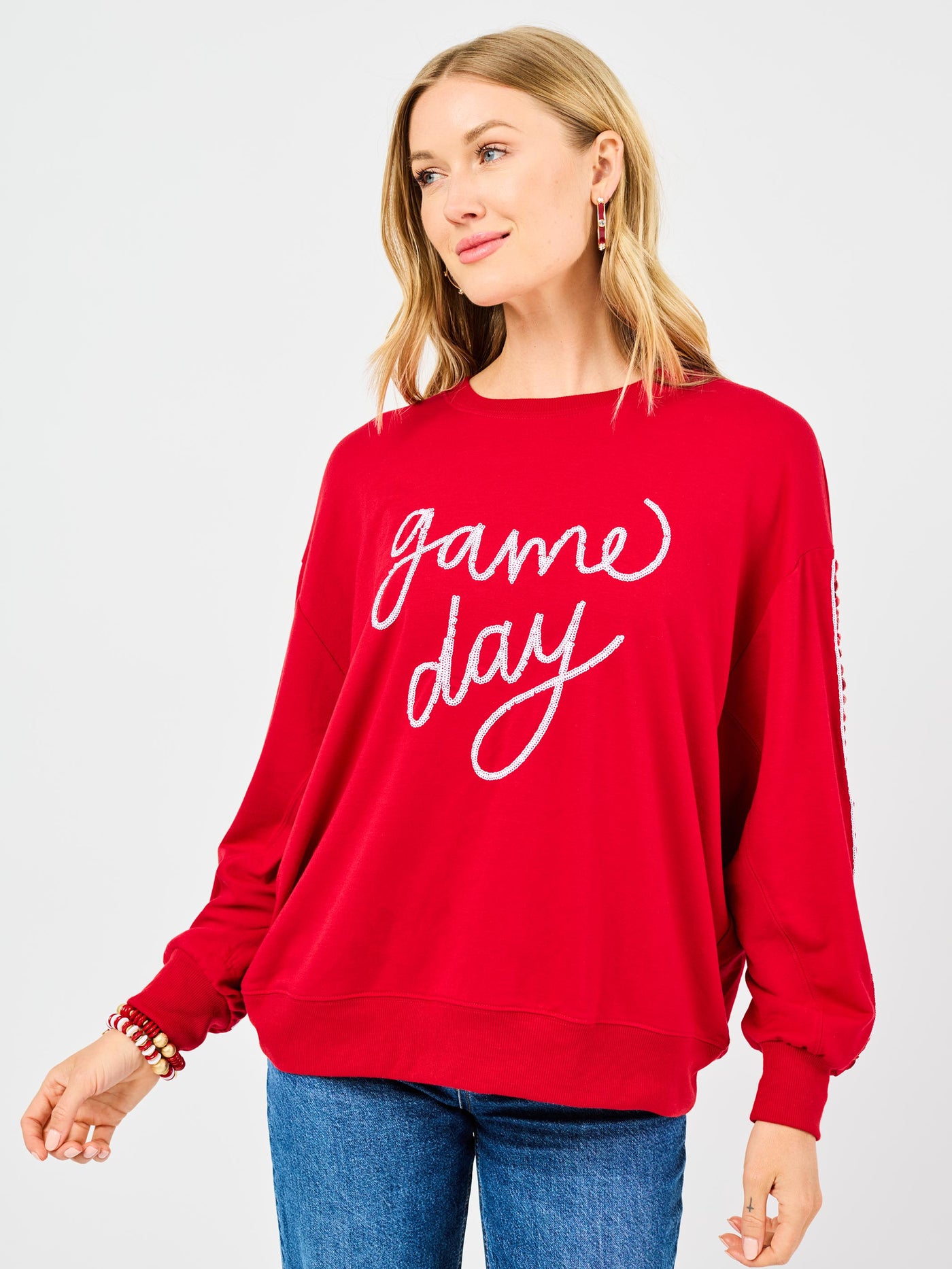 Sarah Sweatshirt | Gameday Crimson + White