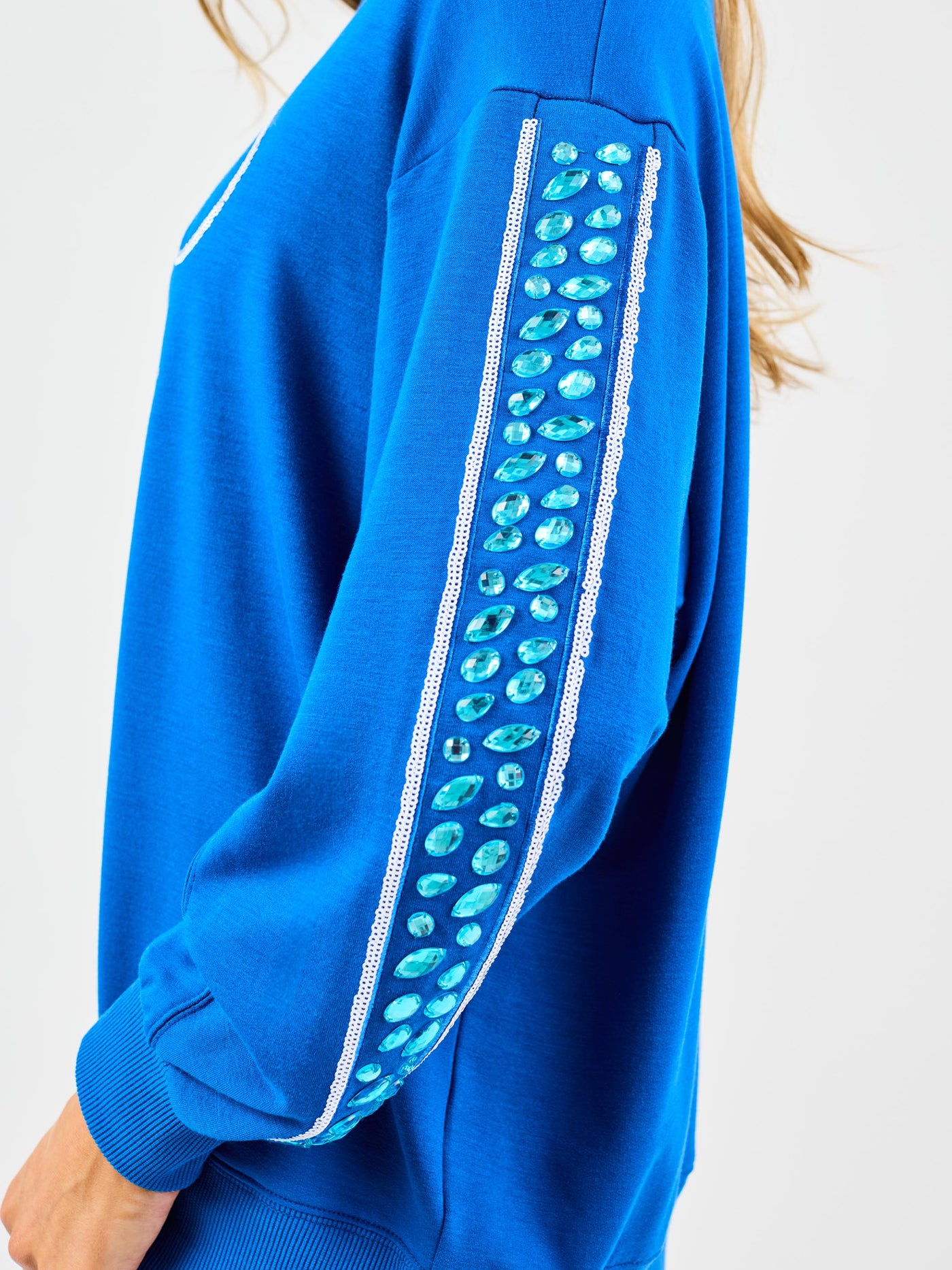 Sarah Sweatshirt | Gameday Blue + White