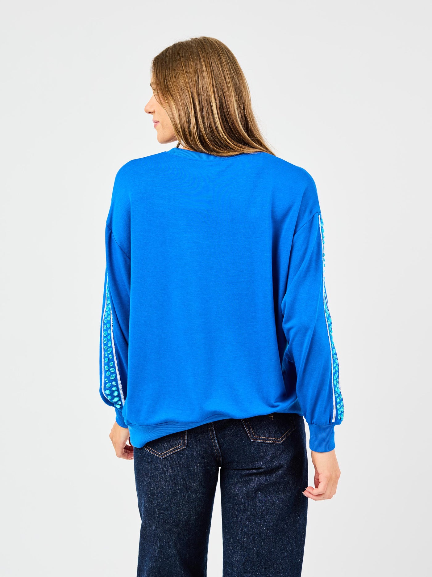 Sarah Sweatshirt | Gameday Blue + White