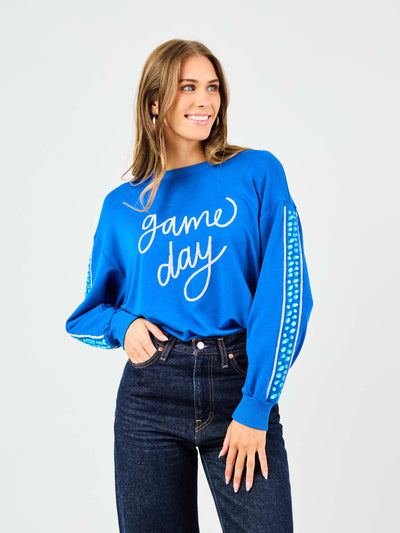 Sarah Sweatshirt | Gameday Blue + White