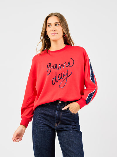Sarah Sweatshirt | Gameday Red + Blue