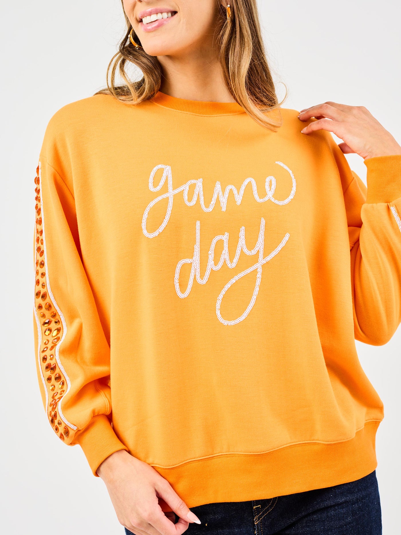 Sarah Sweatshirt | Gameday Orange + White