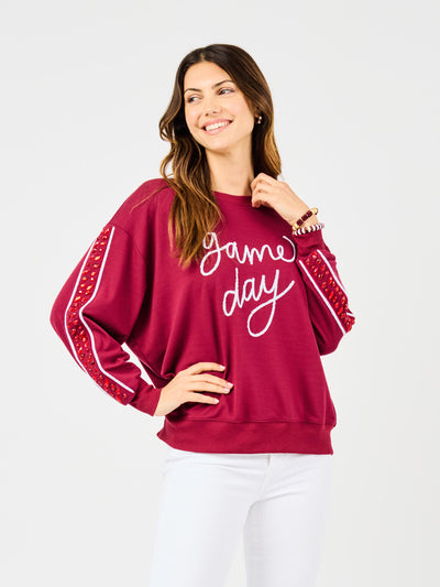 Sarah Sweatshirt | Gameday Maroon + White