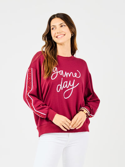 Sarah Sweatshirt | Gameday Maroon + White