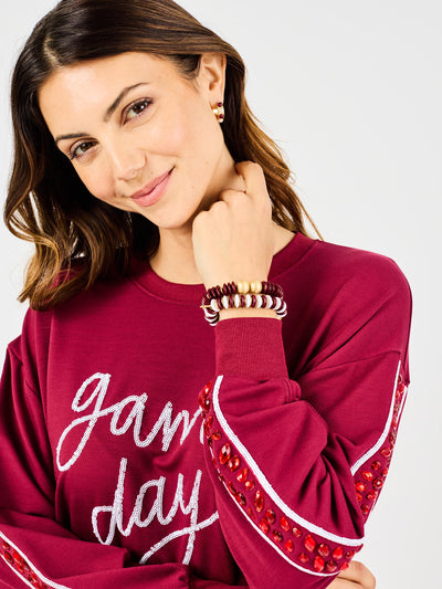 Sarah Sweatshirt | Gameday Maroon + White
