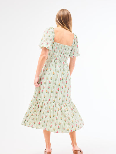 Alexi Dress | Cottage Stripes Green