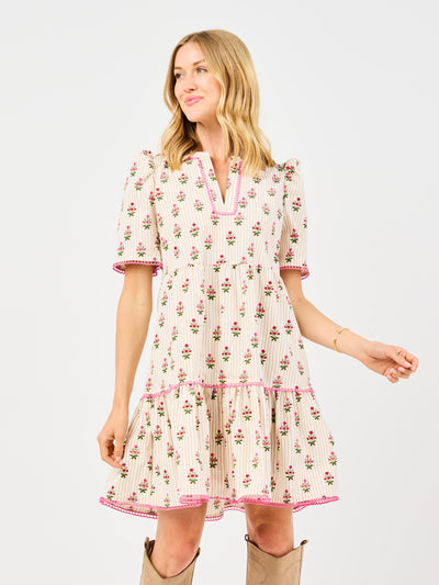 Adelyn Dress | Cottage Stripes Tan