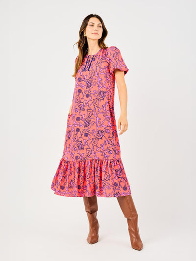 Camila Dress | Toile Tulip Coral