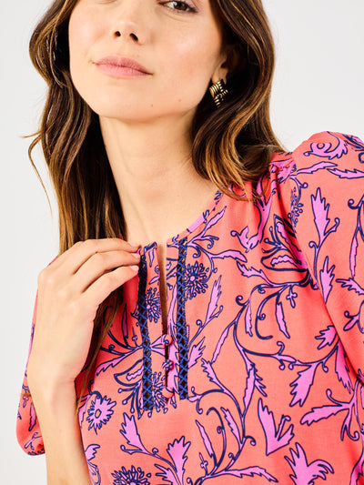 Camila Dress | Toile Tulip Coral