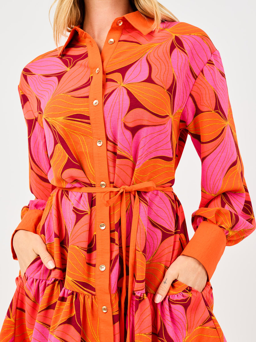 Maya Dress | Glow Over Fire | S | Trendy Dresses for Women