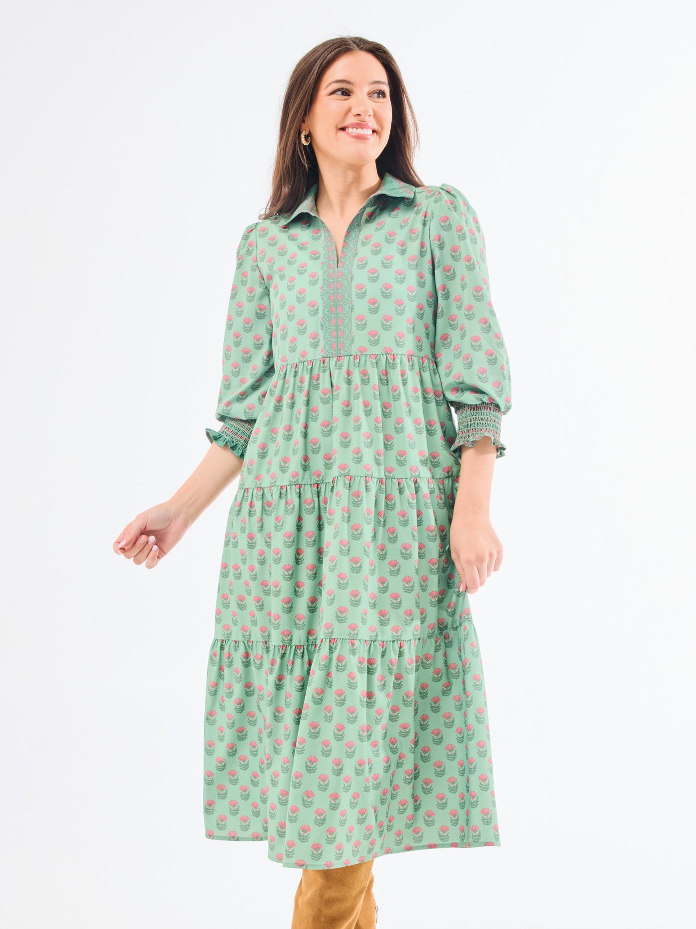 Eleanor Dress | Floral Foulard Vineyard