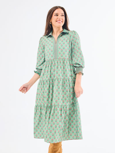 Eleanor Dress | Floral Foulard Vineyard