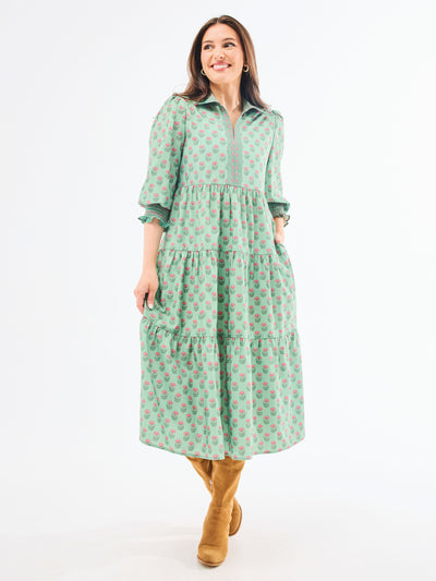 Eleanor Dress | Floral Foulard Vineyard