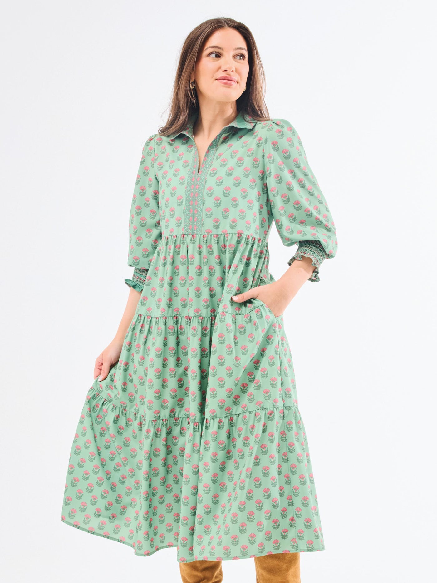 Eleanor Dress | Floral Foulard Vineyard