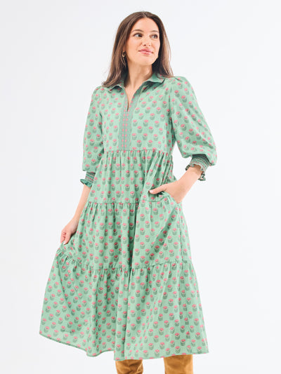 Eleanor Dress | Floral Foulard Vineyard