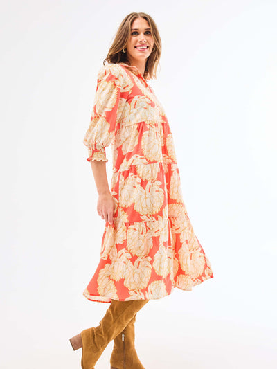 Eleanor Dress | Fall Floral Fire