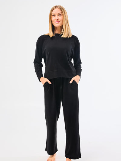 Sophie Wide Leg Pants Set | Black