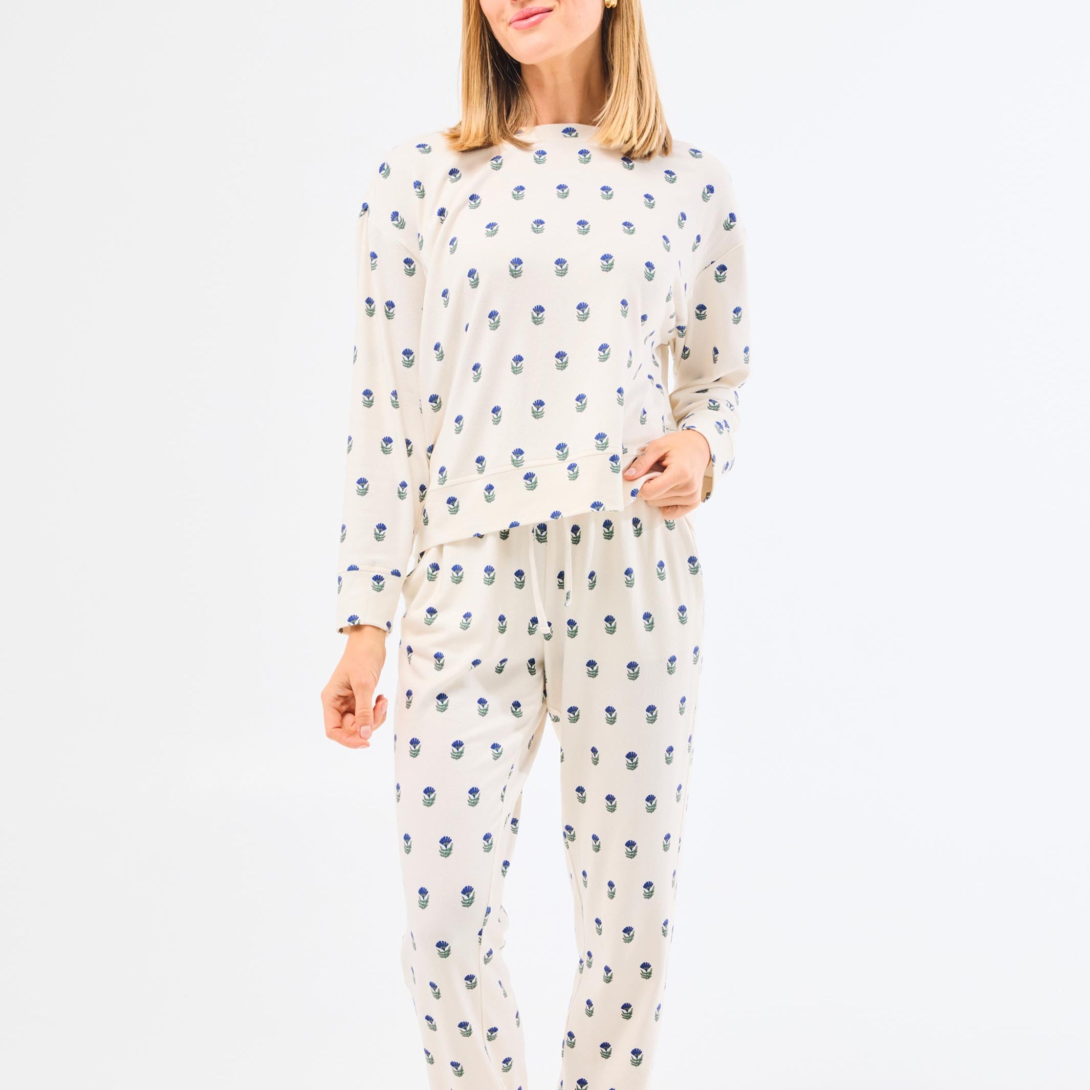Sophie Jogger Pants Set | Floral Foulard Navy