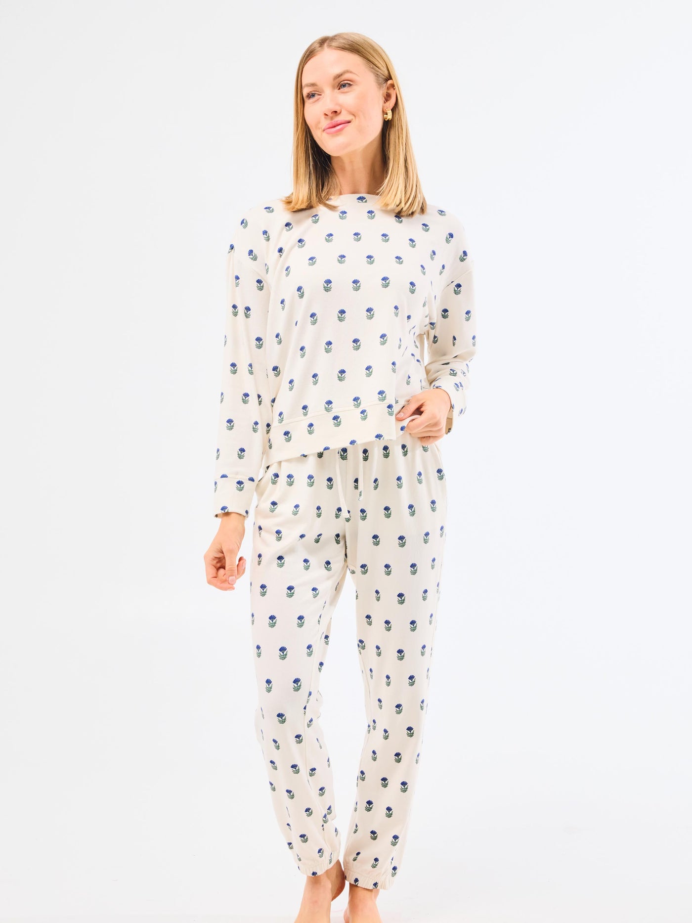 Sophie Jogger Pants Set | Floral Foulard Navy