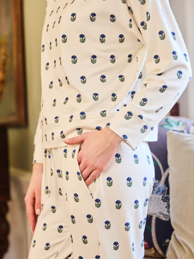 Sophie Jogger Pants Set | Floral Foulard Navy