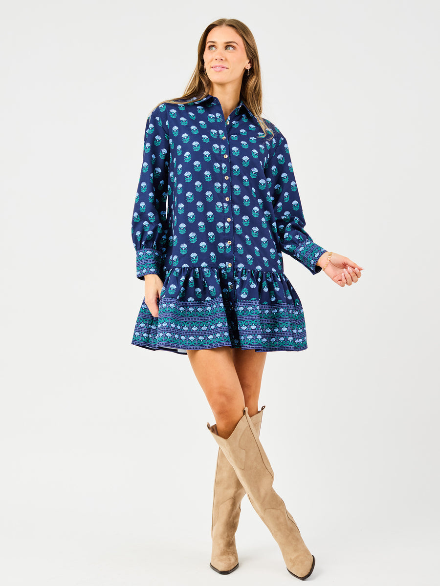 Mary Square Maya Dress | Floral Foulard Blue Mary Square Maya Dress | Floral Foulard Blue