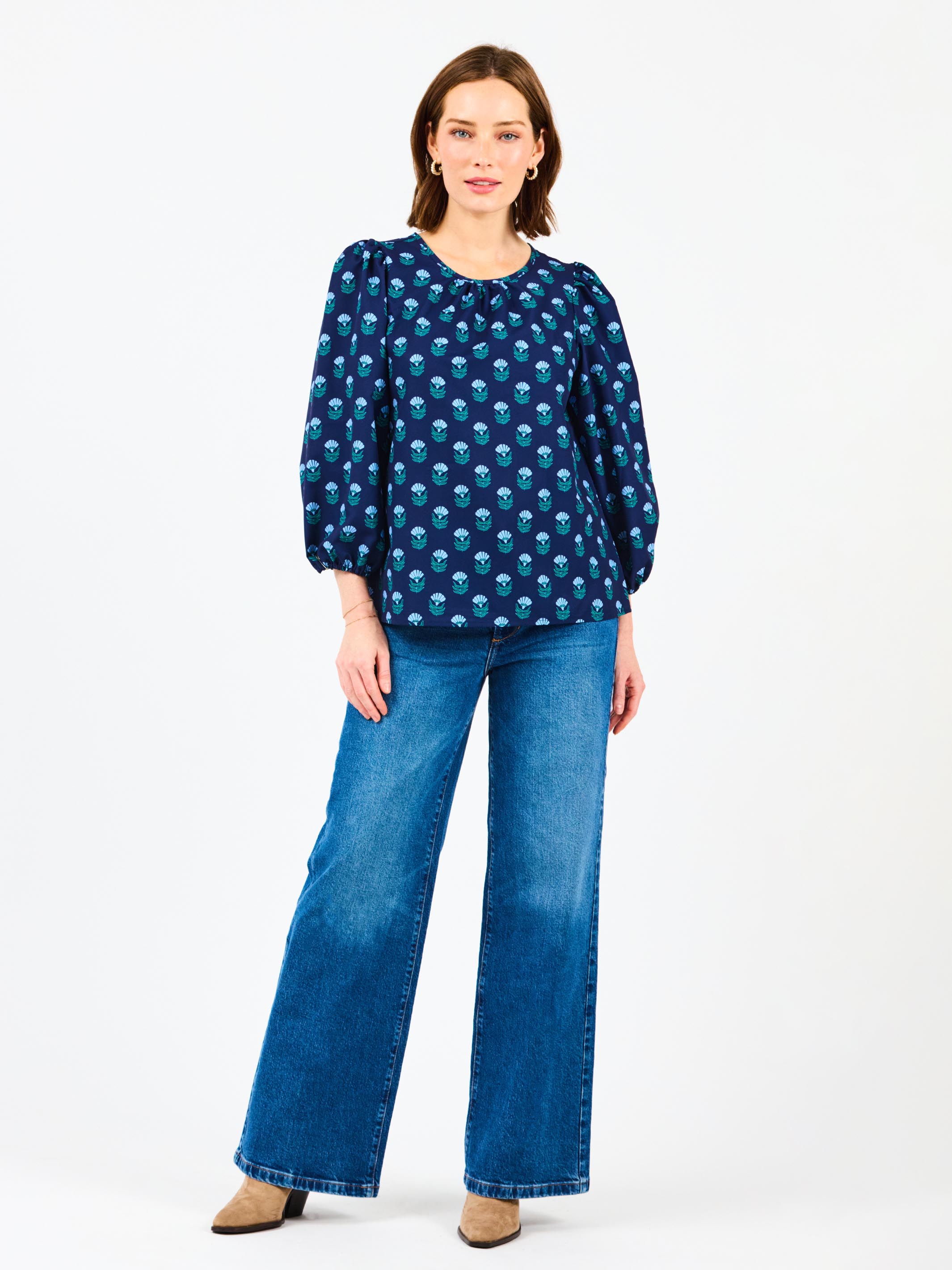 Azalea Top | Floral Foulard Blue – Mary Square