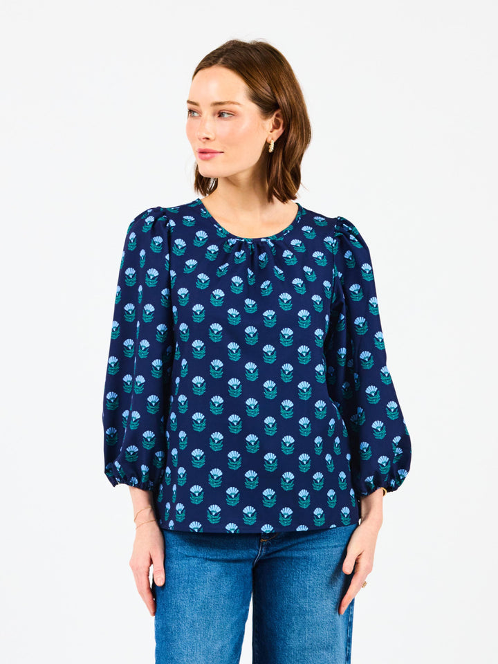 Azalea Top | Floral Foulard Blue – Mary Square