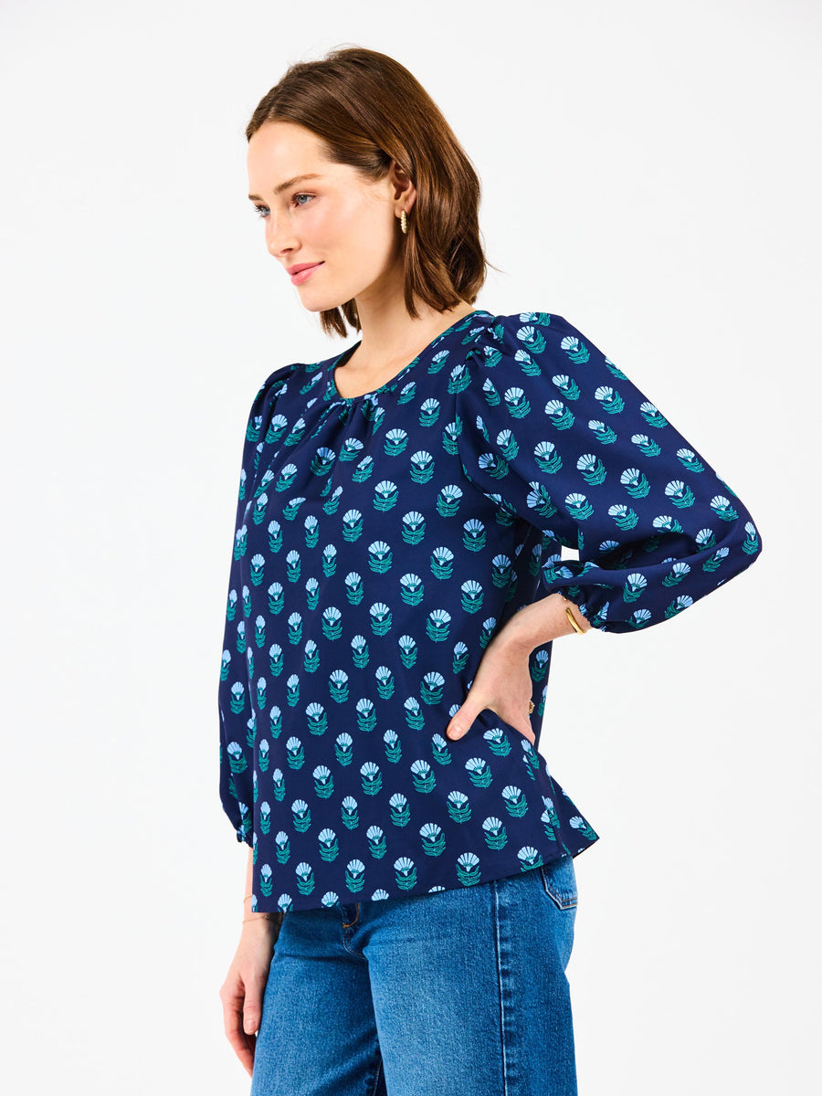 Azalea Top | Floral Foulard Blue – Mary Square