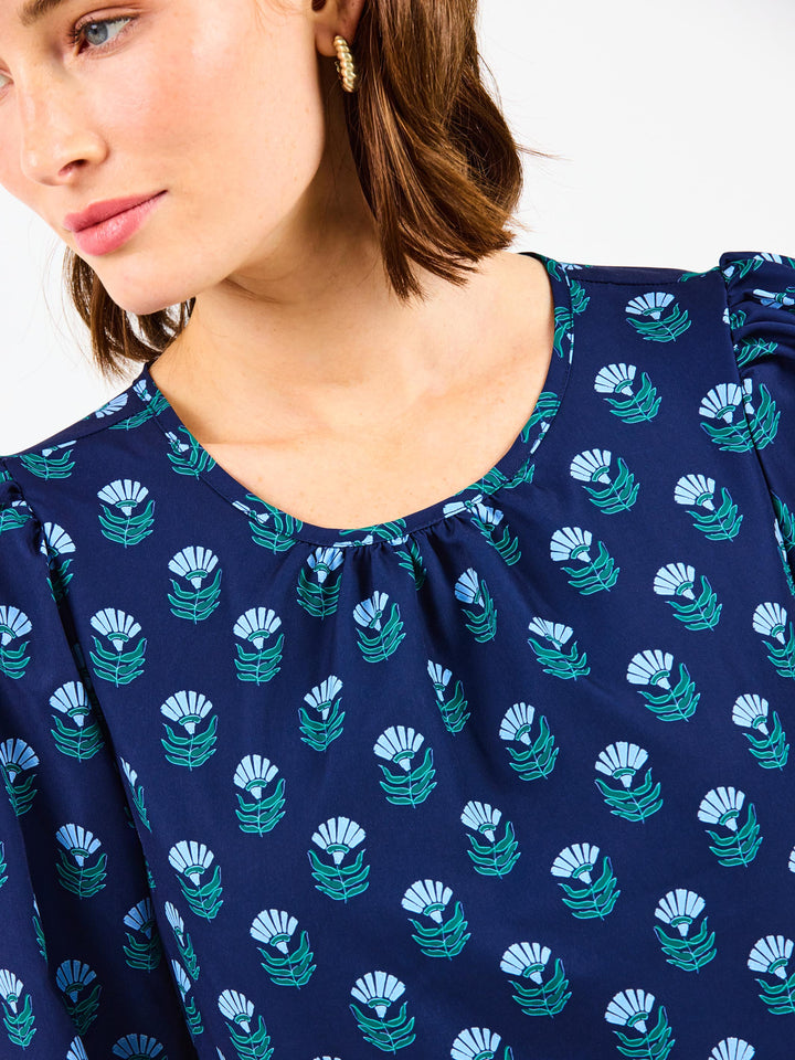 Azalea Top | Floral Foulard Blue – Mary Square
