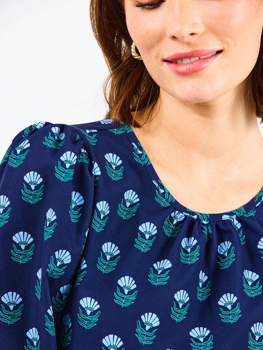 Azalea Top | Floral Foulard Blue – Mary Square