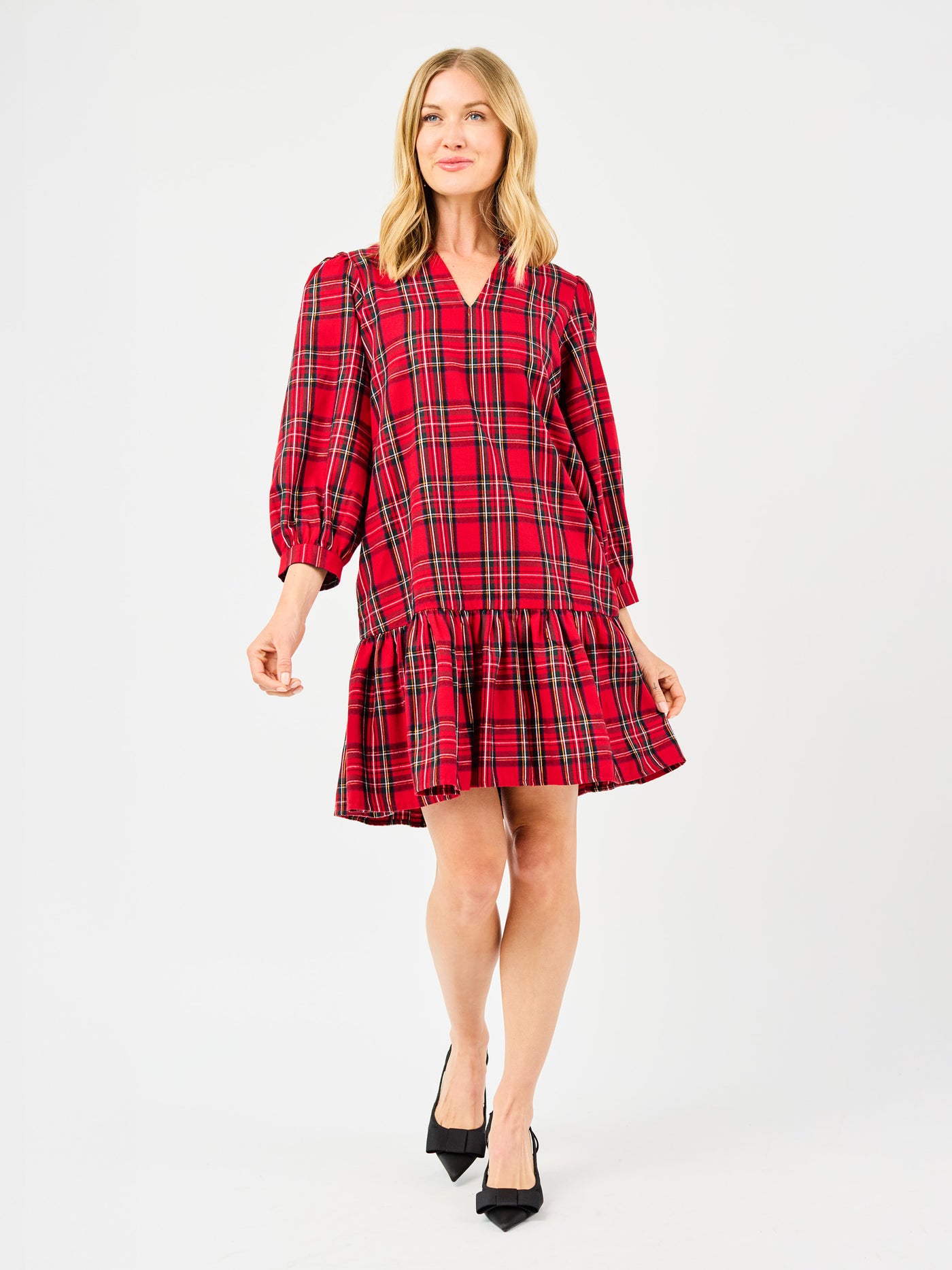 Naomi Dress | Red Plaid