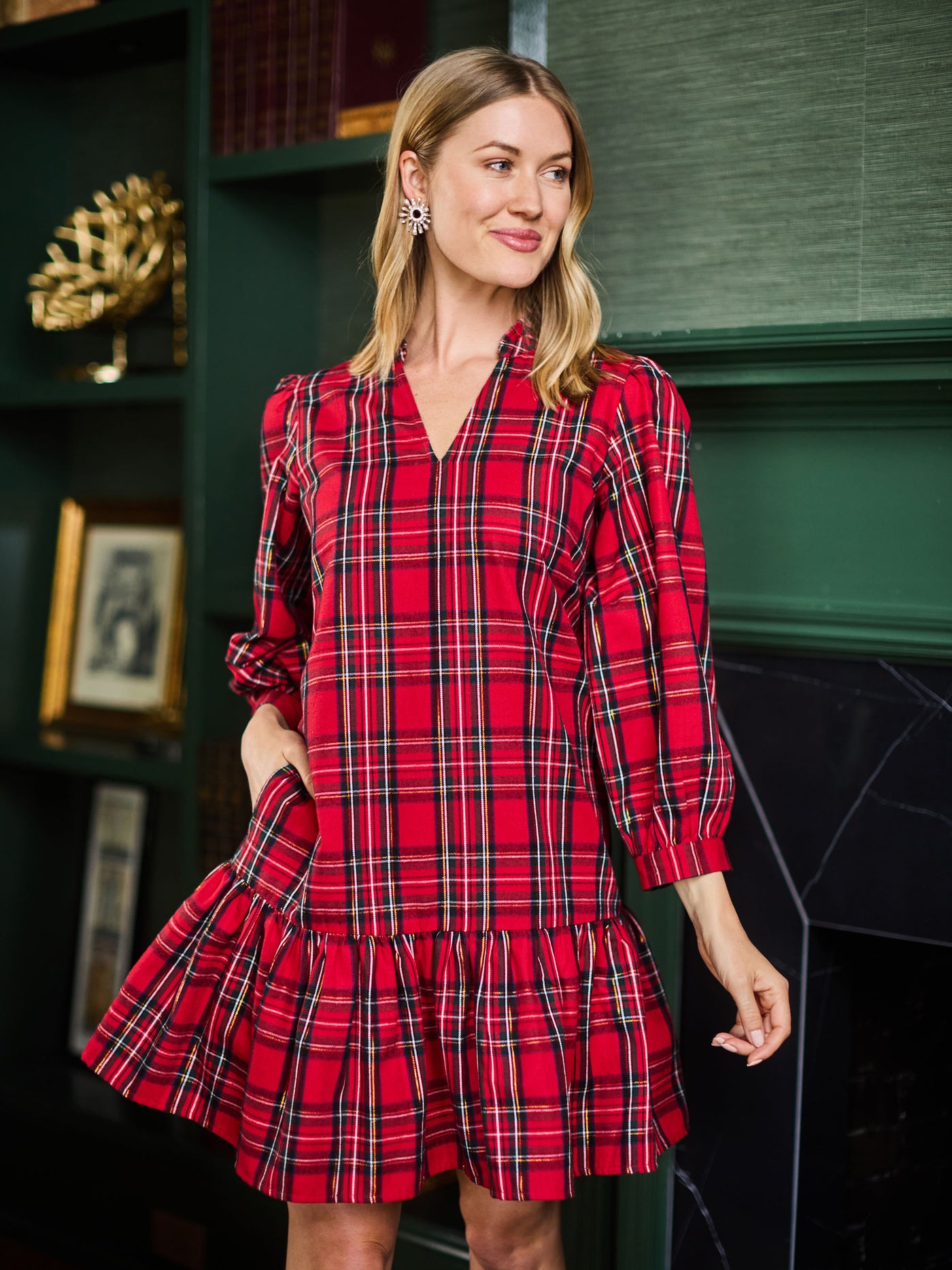 Naomi Dress | Red Plaid