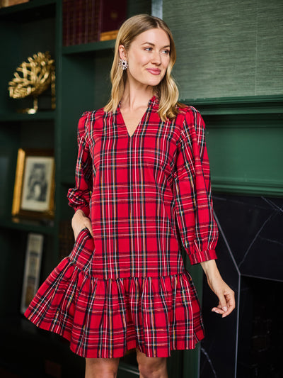 Naomi Dress | Red Plaid