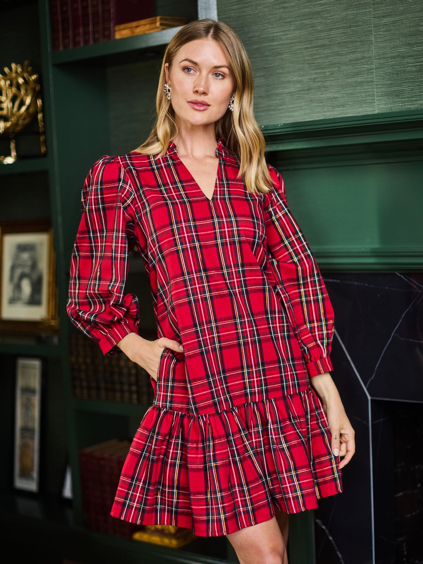 Naomi Dress | Red Plaid