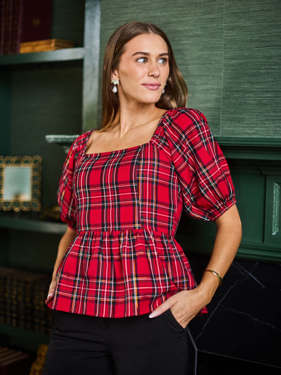 Isabel Top | Red Plaid
