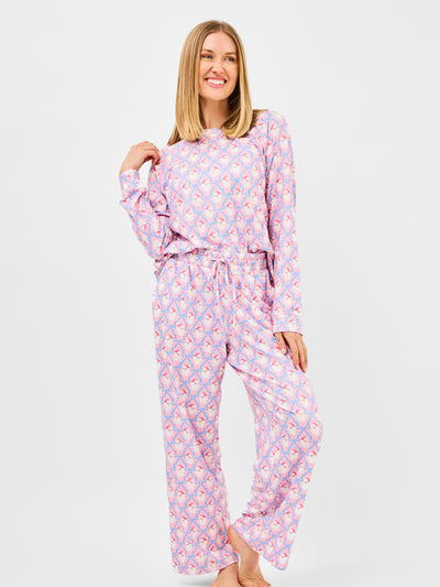 Women's Annie Pants Set | Santa Baby Bows