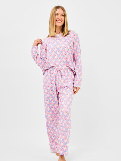 Women's Annie Pants Set | Santa Baby Bows