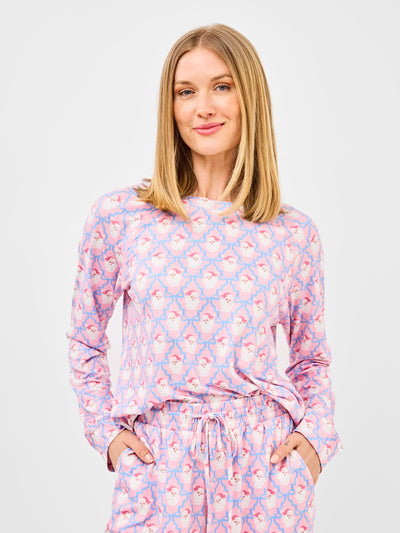 Women's Annie Pants Set | Santa Baby Bows