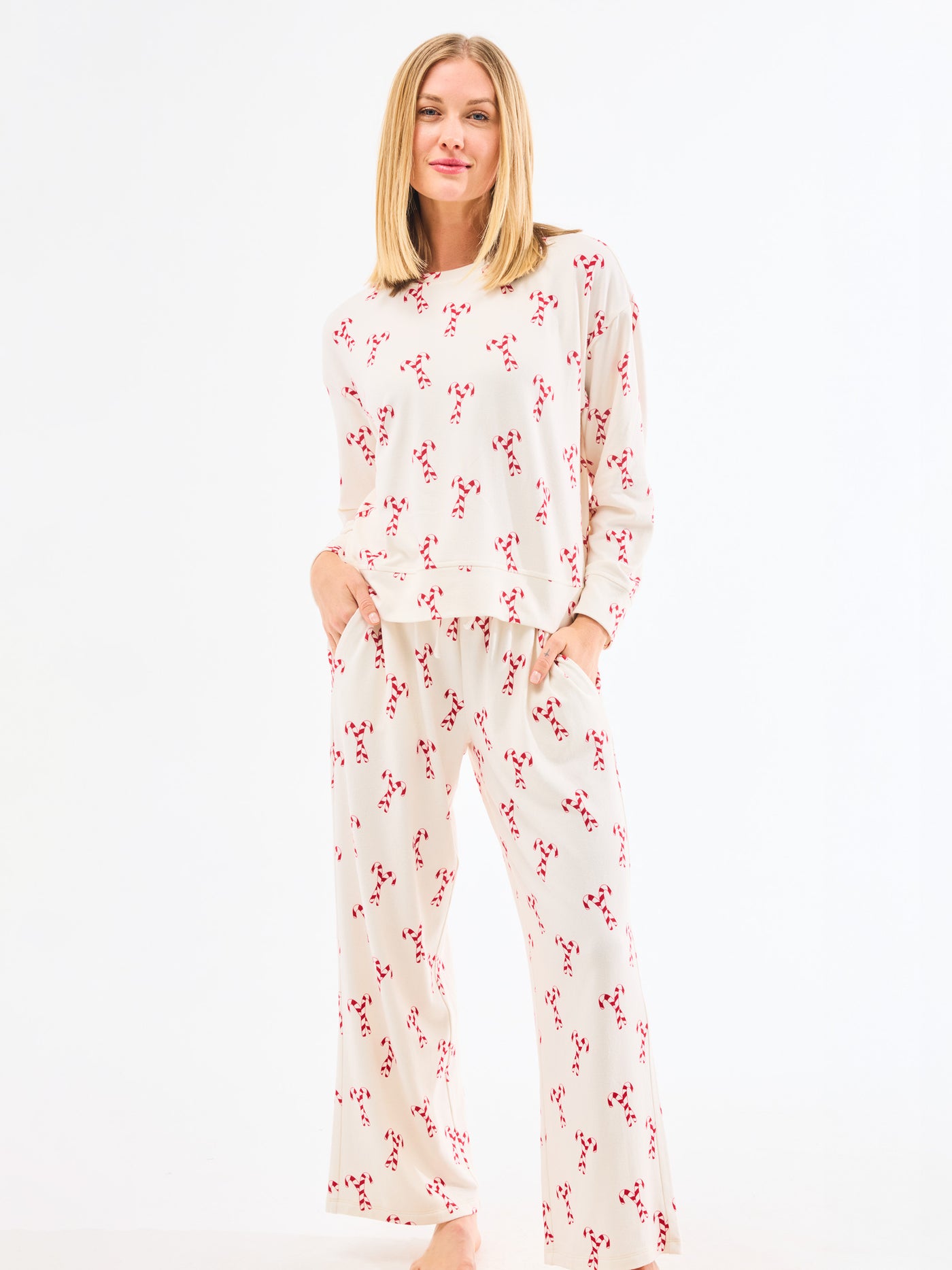 Sophie Wide Leg Pants Set | Candy Canes