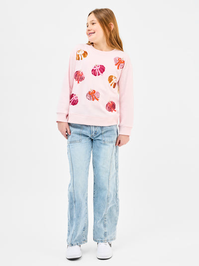 Sarah Youth Sweatshirt | Pumpkin Bows