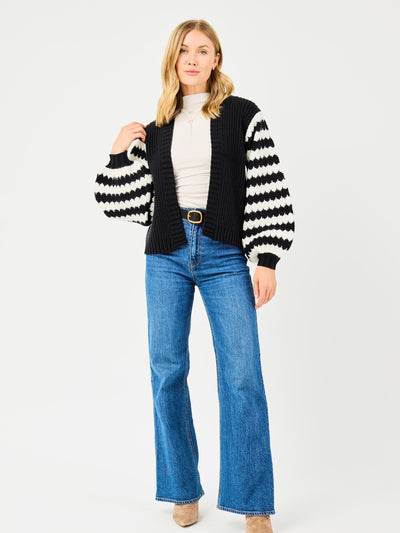 Pippa Cardigan Sweater | White + Black