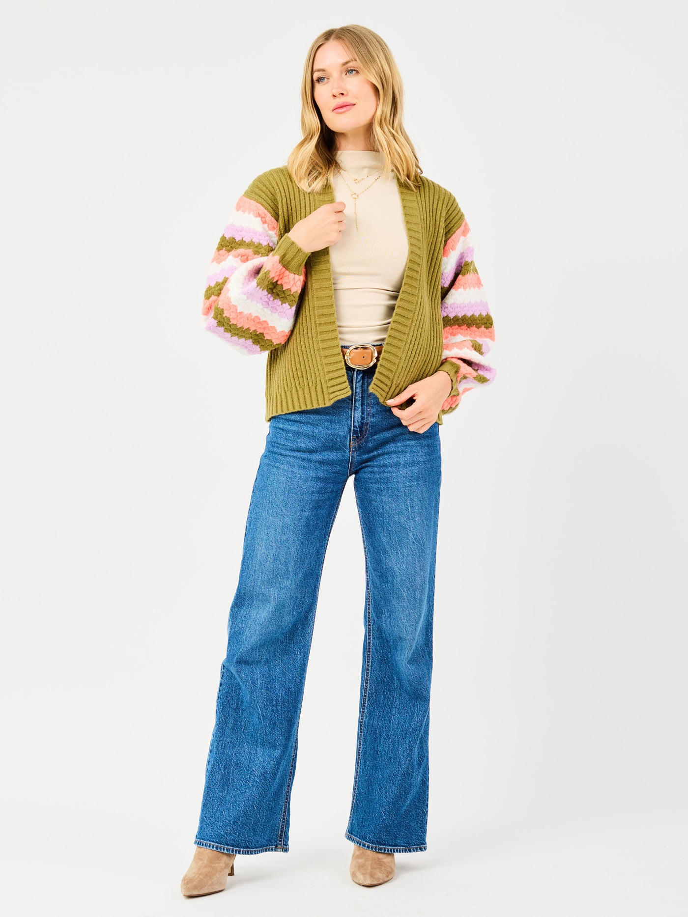 Pippa Cardigan Sweater | Green Multi