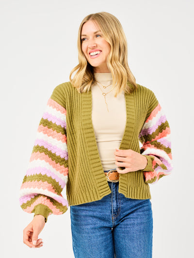 Pippa Cardigan Sweater | Green Multi